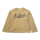 SAINT BARTH shirt girocollo tinta unita con stampa Beige per Bambina SBARTH BEIGE SAINT BARTH 