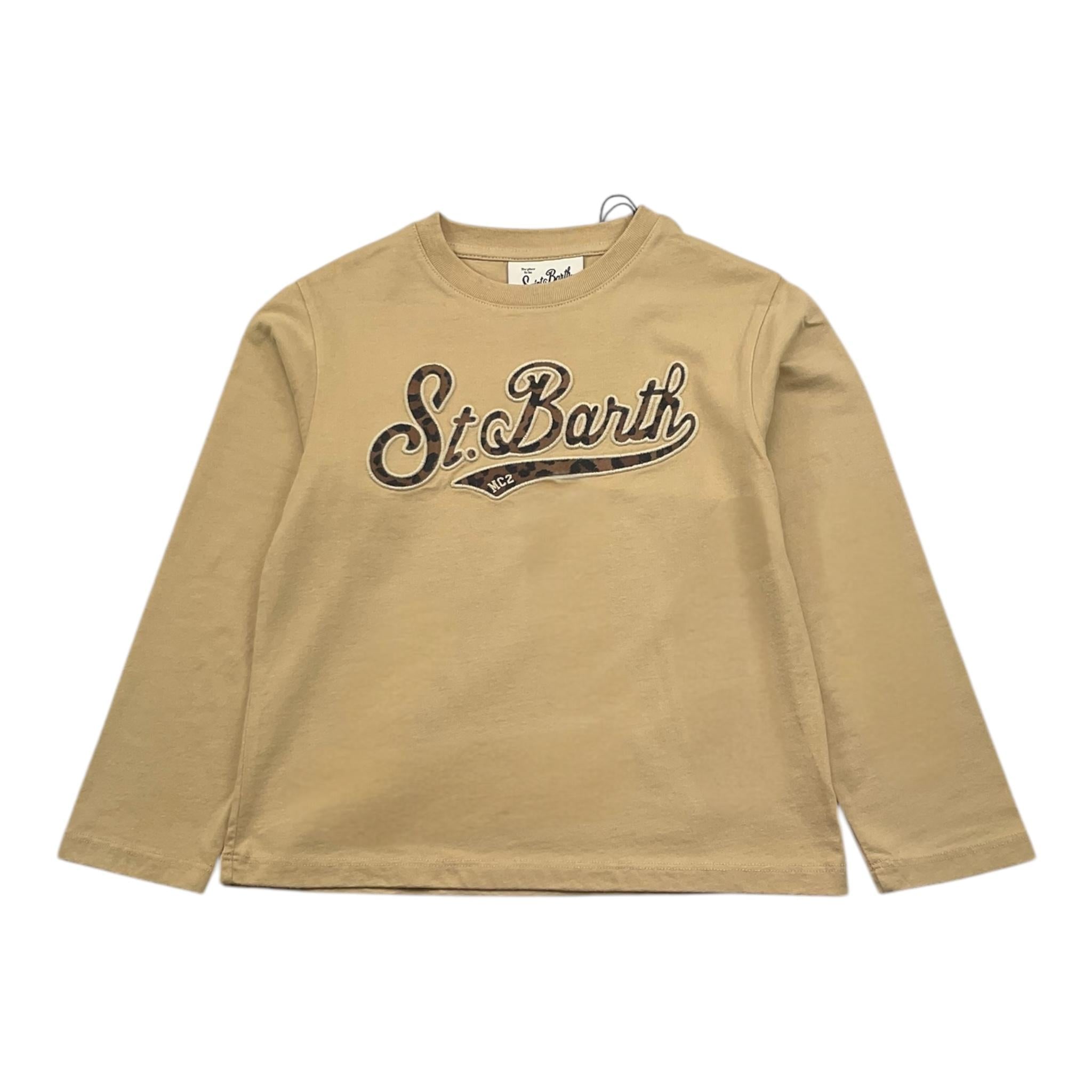 SAINT BARTH shirt girocollo tinta unita con stampa Beige per Bambina SBARTH BEIGE SAINT BARTH 