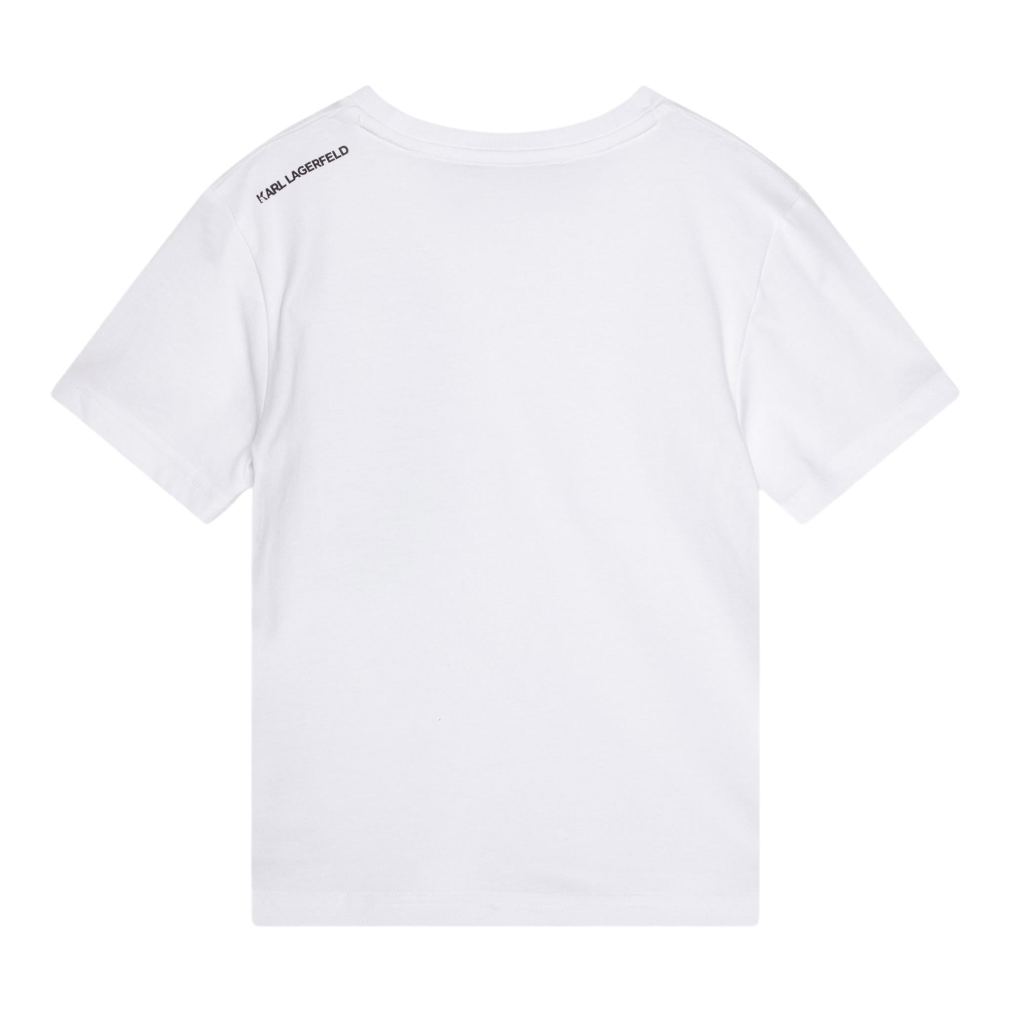 Karl Lagerfeld T-Shirt Girocollo tinta unita con Taschino Bianco per Bambino Z30423X BIANCO KARL LAGERFELD 