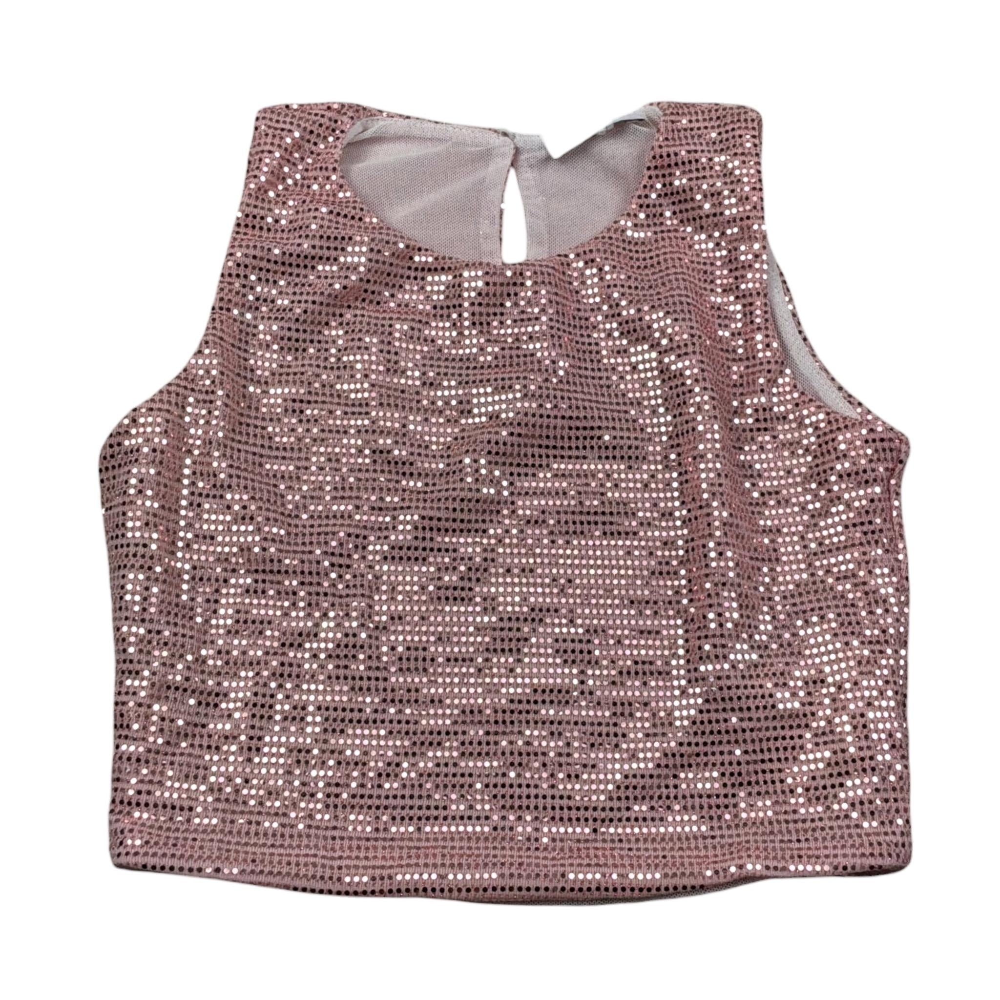 Lu Lu By Miss Grant Canotta tinta unita con Paillettes Rosa per Bambina LL3477X ROSA LU LU BY MISS GRANT 