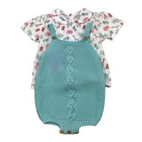 Juliana Completo 2 Pezzi Camicia-Salopette per Neonato 24201 BIANCO/VERDE JULIANA 