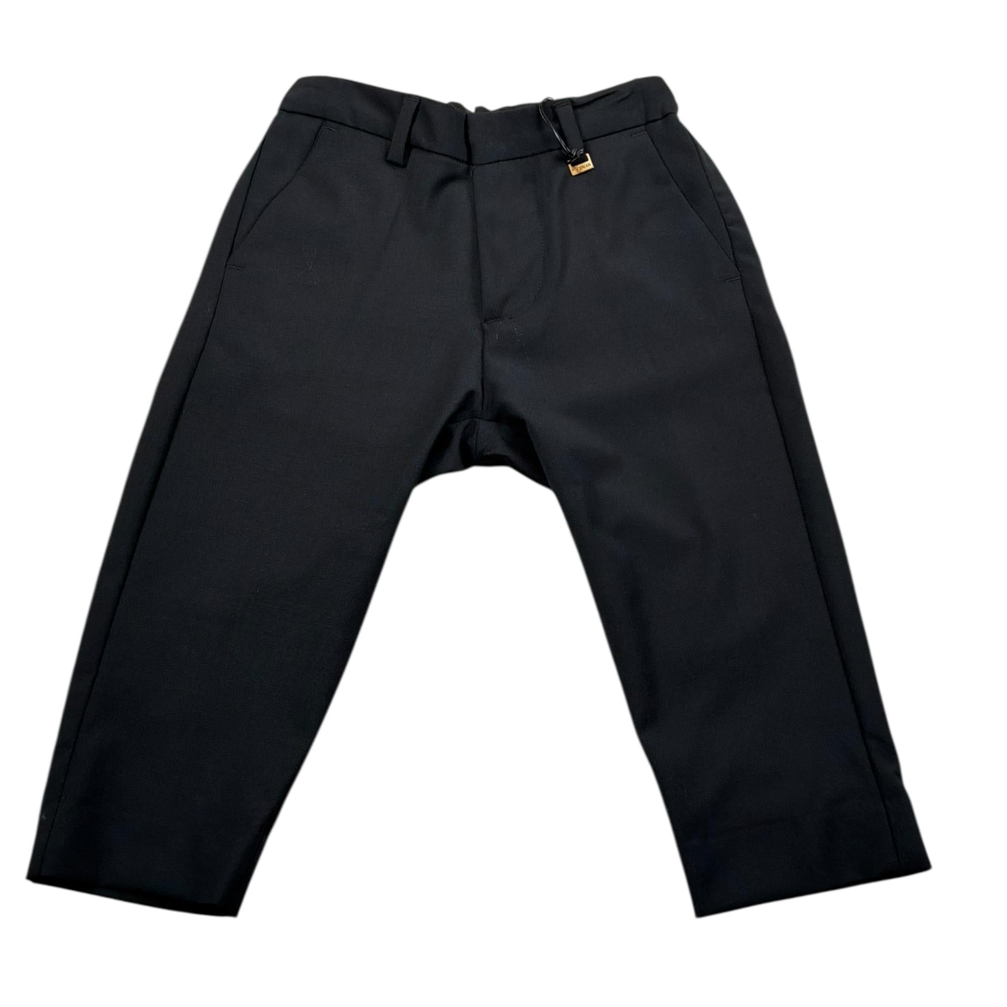 I'M Brian Pantalone Tinta Unita con Girovita Regolabile per Neonato PA2208J NERO I'M BRIAN 