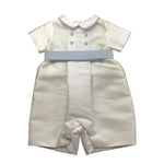 La Stupenderia Pagliaccetto Tinta Unita con Fantasia A Righe per Neonato CBPG53 BIANCO LA STUPENDERIA 