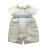 La Stupenderia Pagliaccetto Tinta Unita con Fantasia A Righe per Neonato CBPG53 BIANCO LA STUPENDERIA 