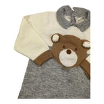 LE BEBE' tutina manica lunga bicolore con orso Panna/grigio per Neonato LBG5424 PANNA/GRIGIO LE BEBE' 
