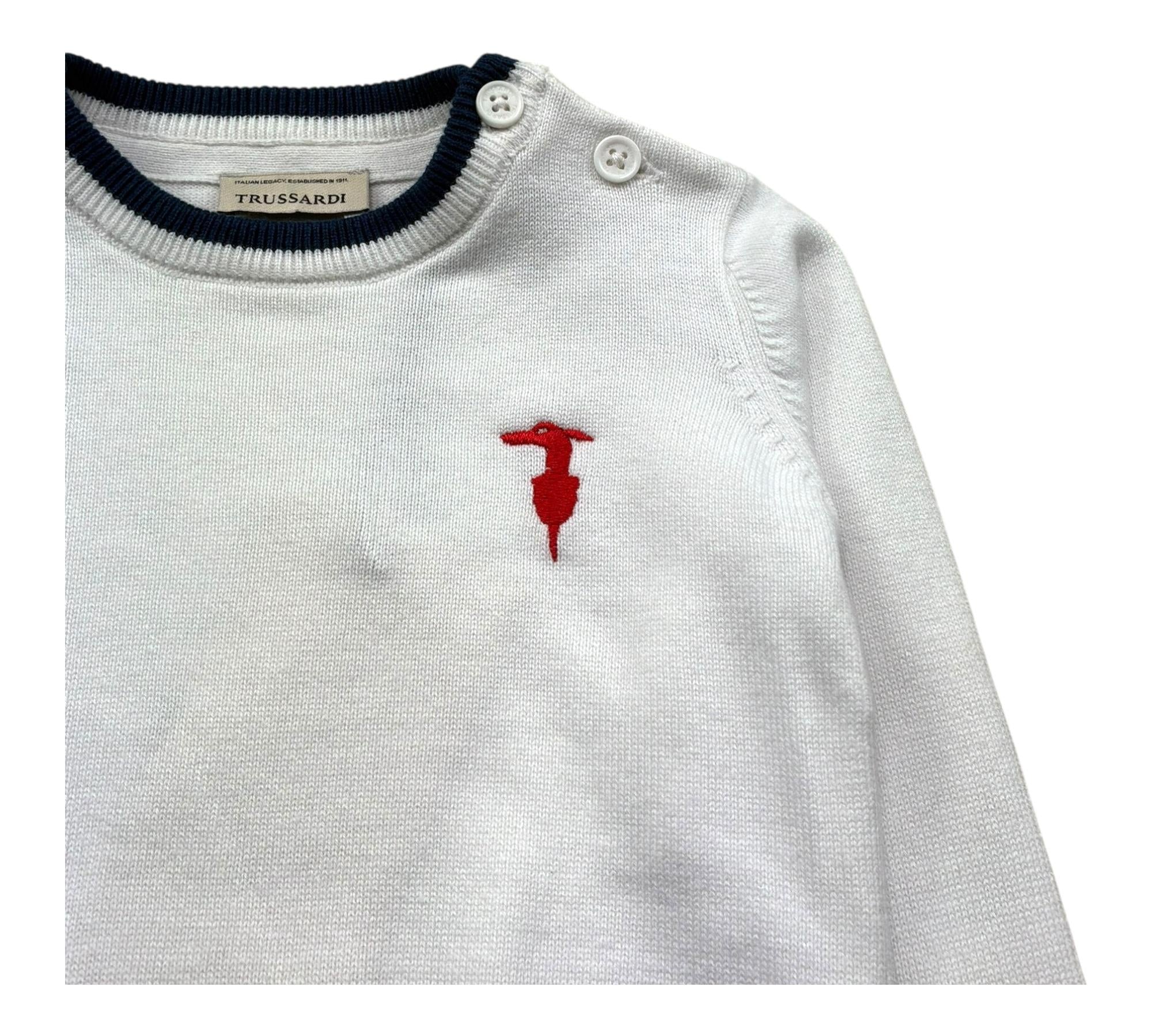 Trussardi Maglia Girocollo Tinta Unita per Neonato TIP26004MA BIANCO TRUSSARDI 