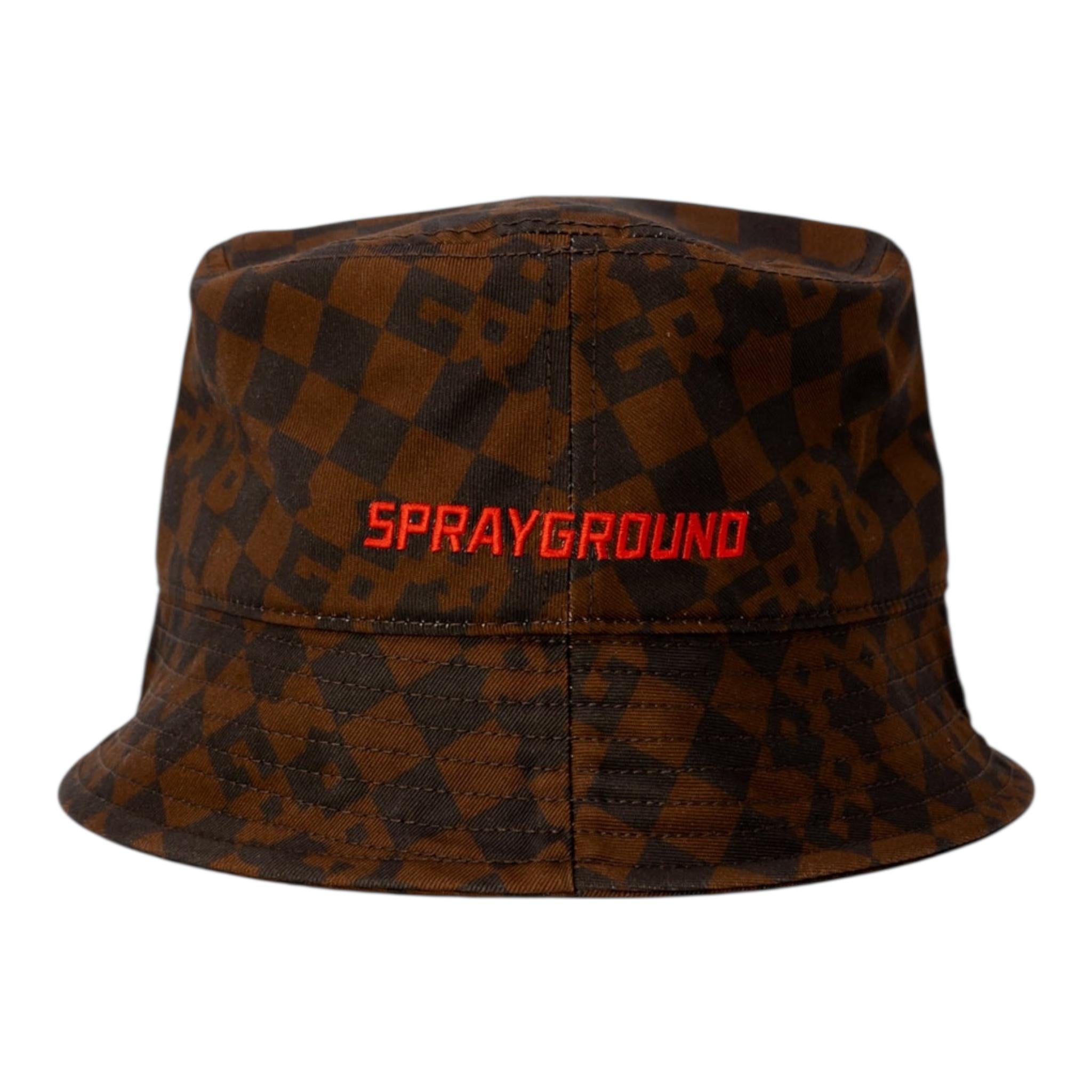 Sprayground Cappello Modello Pescatore Fantasia Quadri per Bambino SP14998GRY MARRONE SPRAYGROUND 