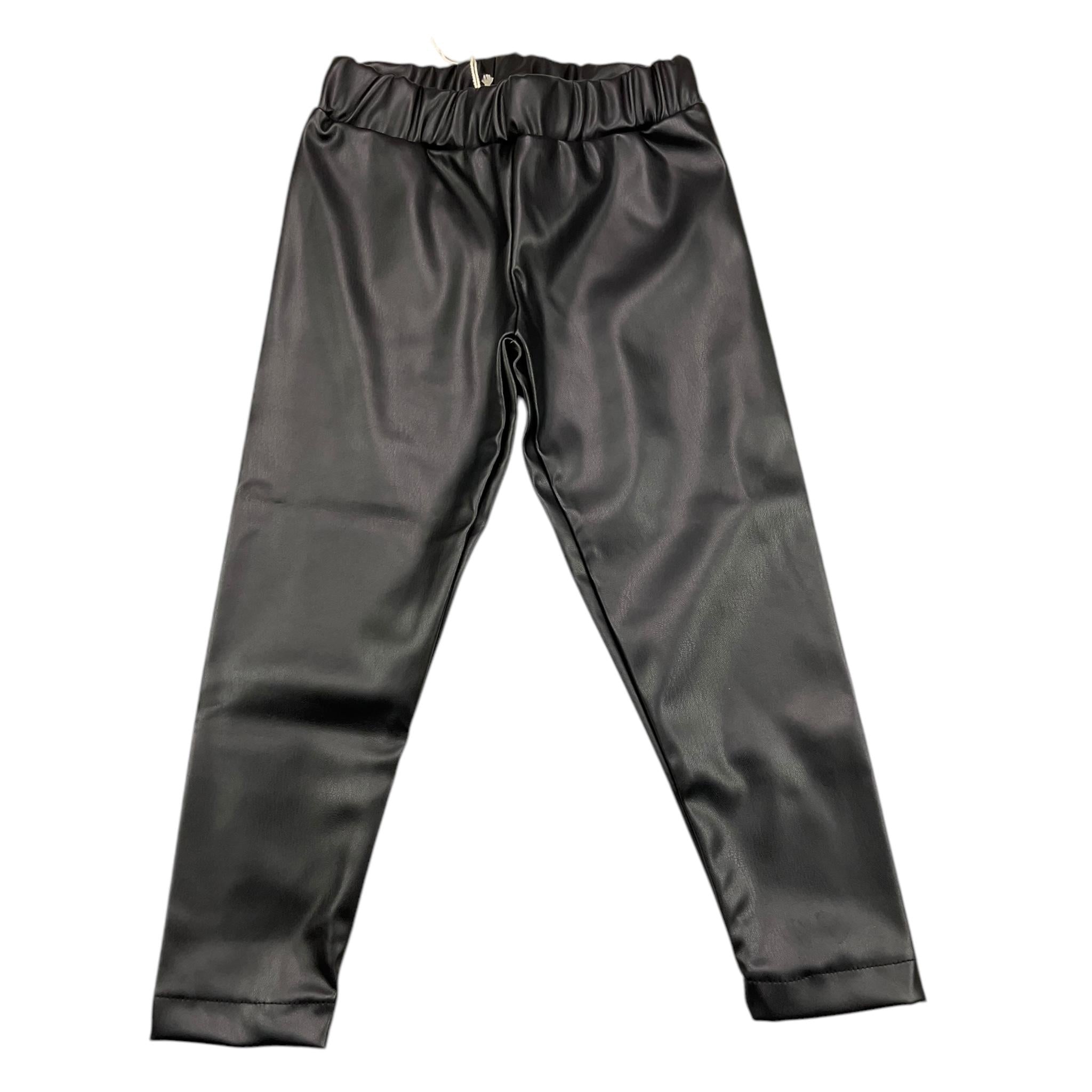 EMC pantalone in ecopelle tinta unita con elastico in vita Nero per Bambina BZ7111 NERO EMC 