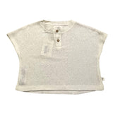 Teddy E Minou Poloshirt mit halben Ärmeln und Rundhalsausschnitt, einfarbig, weiß, für Neugeborene