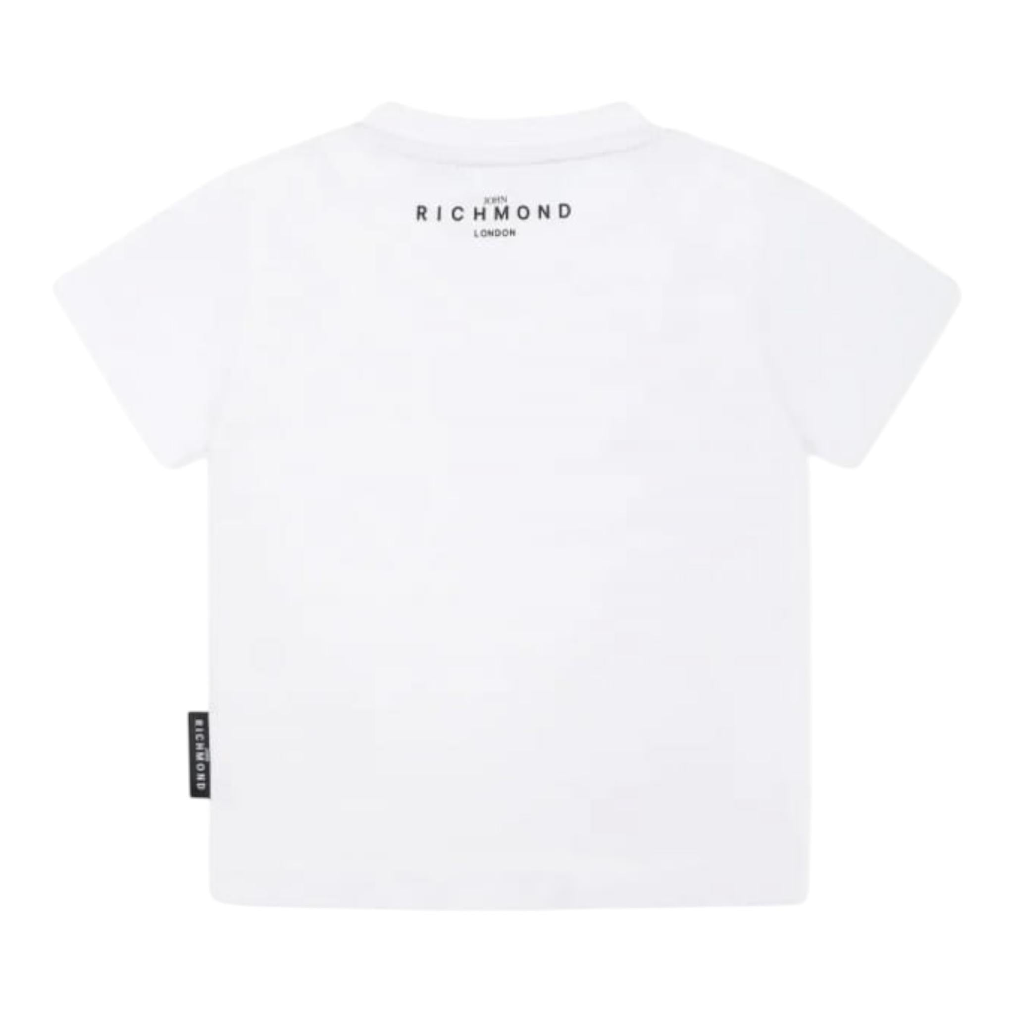 John Richmond T-Shirt Girocollo Tinta Unita con Stampa per Bambino RBP25003TSJ BIANCO JOHN RICHMOND 