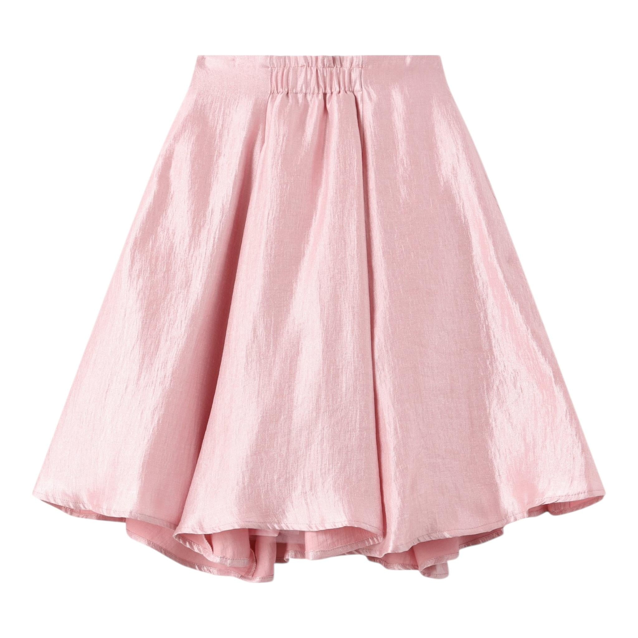 Monnalisa Gonna Tinta Unita con Elastico In Vita per Bambina 71E702 ROSA MONNALISA 