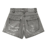 Iceberg Short Tinta Unita In Denim con Girovita Regolabile per Bambina SHICE51599J GRIGIO ICEBERG 