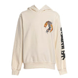 DISCLAIMER felpa chiusa con cappuccio tinta unita con logo Panna per Bambino 24IDK58260 PANNA DISCLAIMER 