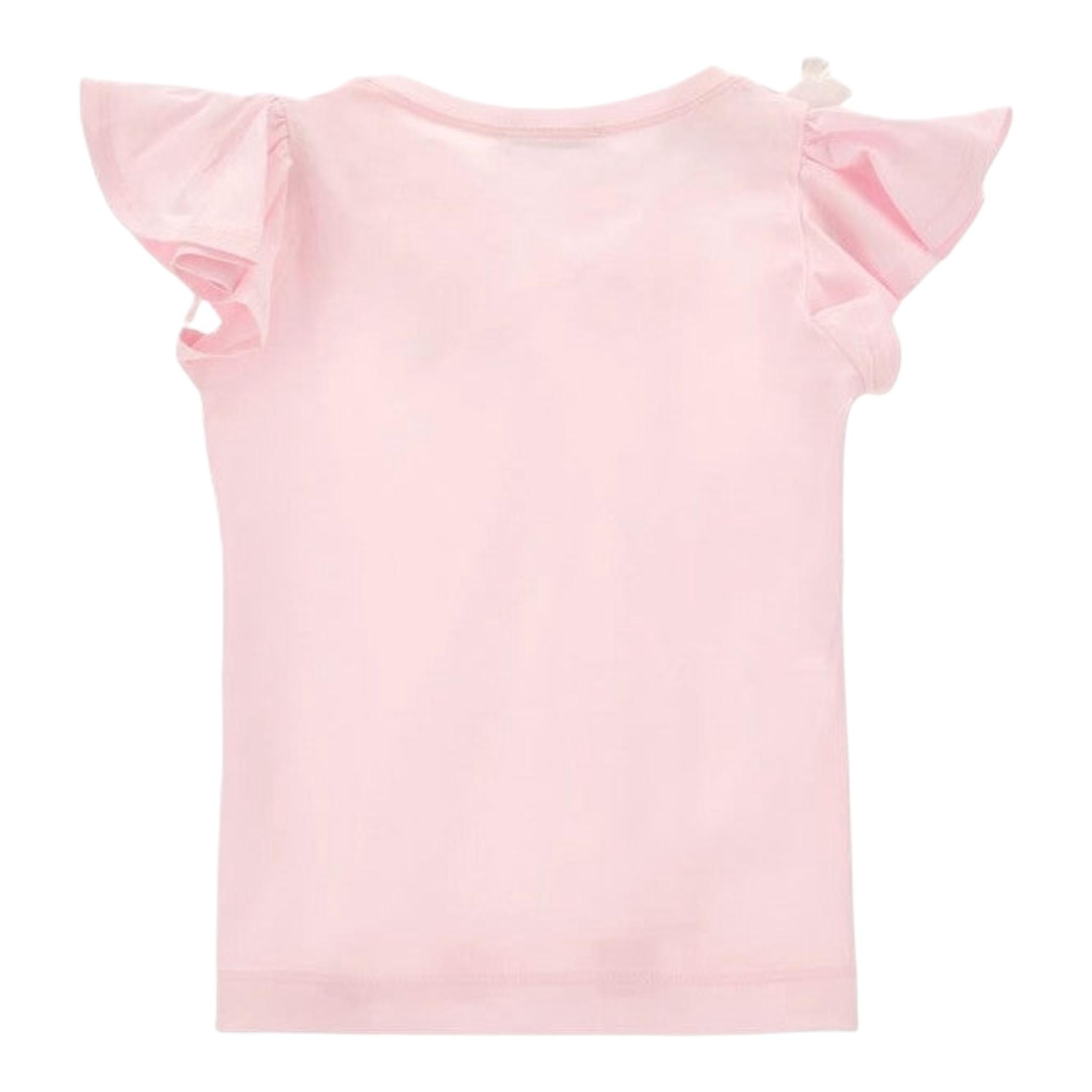 Monnalisa T-Shirt Girocollo Tinta Unita con Stampa per Bambina 11E613 ROSA MONNALISA 