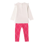 SARABANDA completo 2pz shirt-leggins bicolore Bianco/fuxia per Neonata A302 BIANCO/FUXIA SARABANDA 