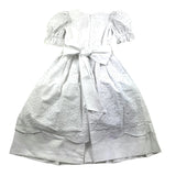 Little Ludo – Einfarbiges, perforiertes weißes Kleid mit halben Ärmeln für Mädchen