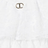 Twinset Camicia Tinta Unita Giromanica con Ricami per Bambina 251GJ2526 BIANCO TWINSET 