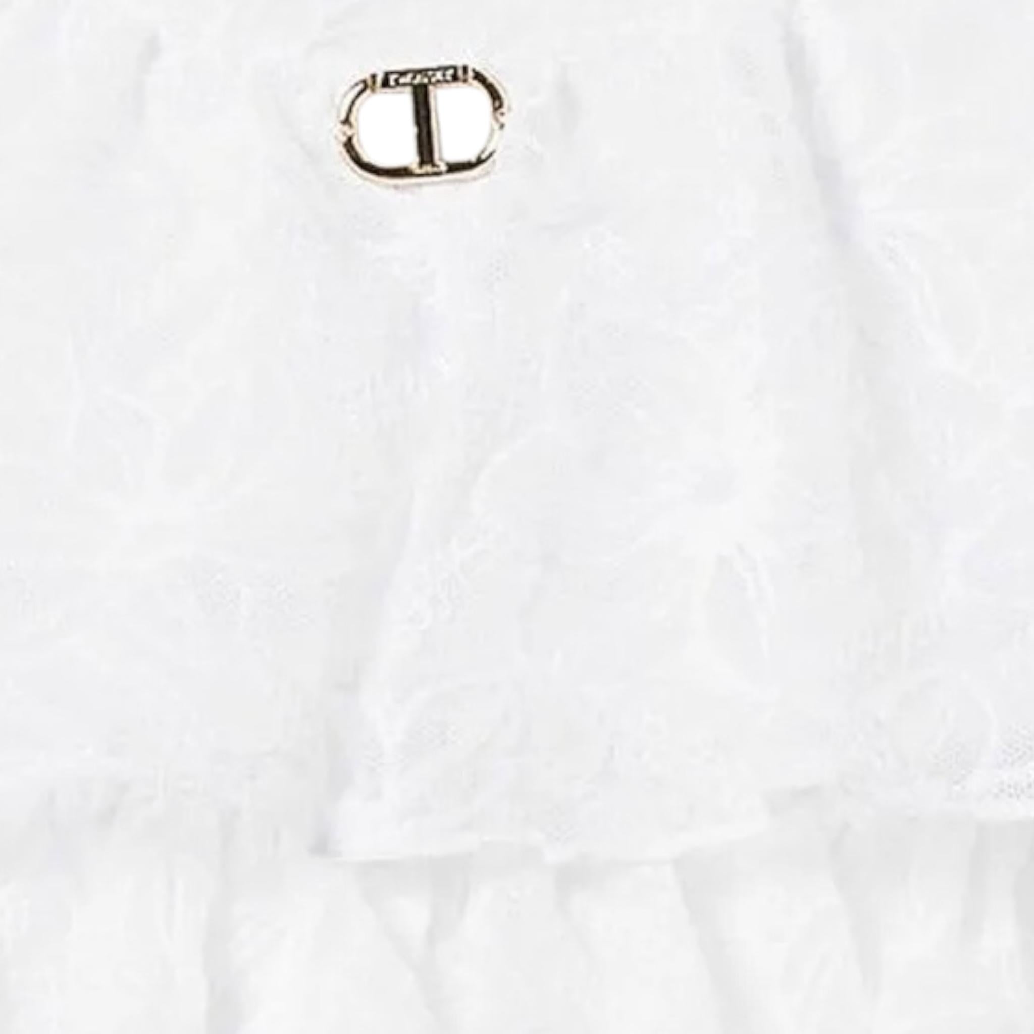 Twinset Camicia Tinta Unita Giromanica con Ricami per Bambina 251GJ2526 BIANCO TWINSET 
