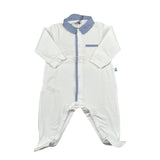 Il Gufo Tutina Tinta Unita con Profili In Contrasto per Neonato RORPPR BIANCO IL GUFO 