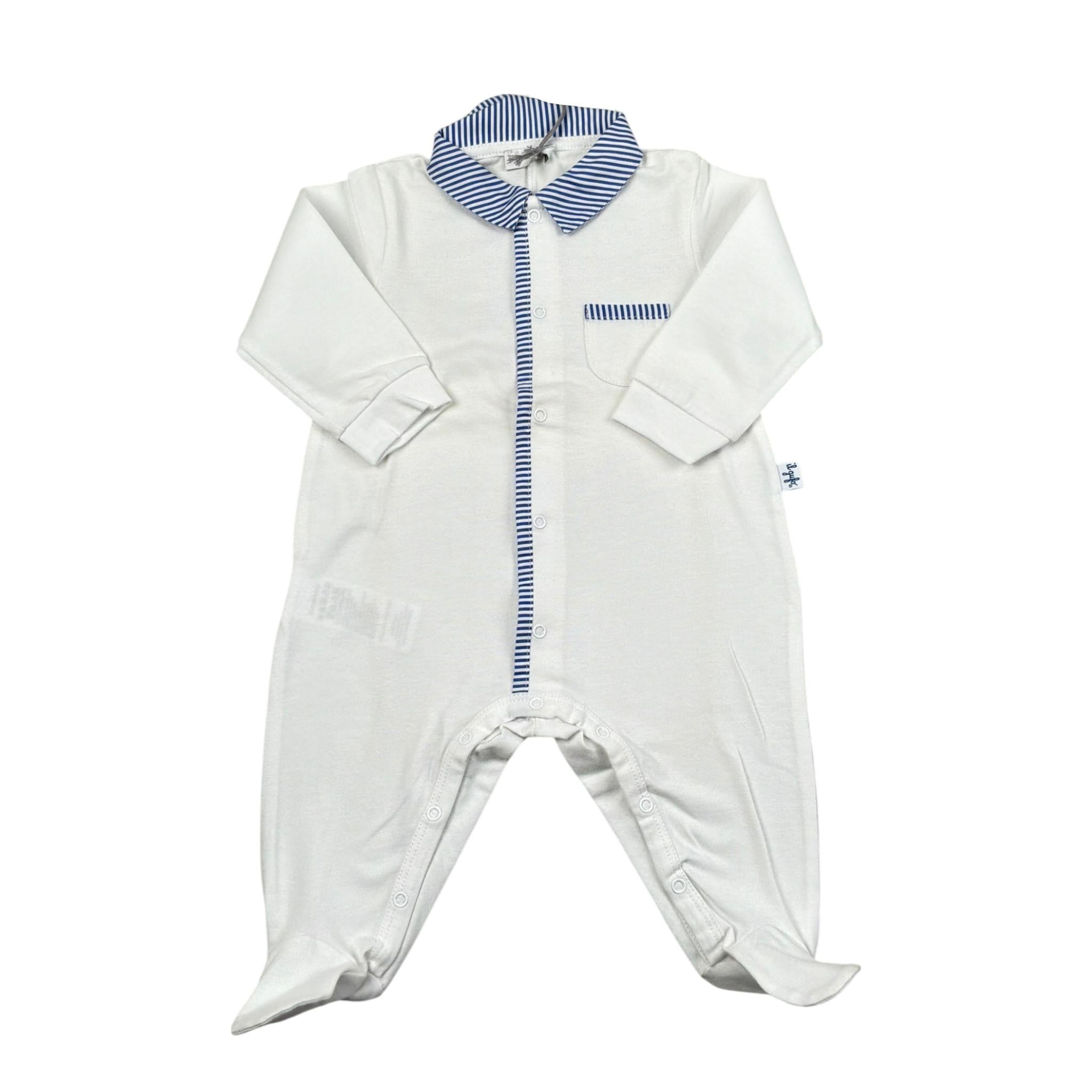 Il Gufo Tutina Tinta Unita con Profili In Contrasto per Neonato RORPPR BIANCO IL GUFO 