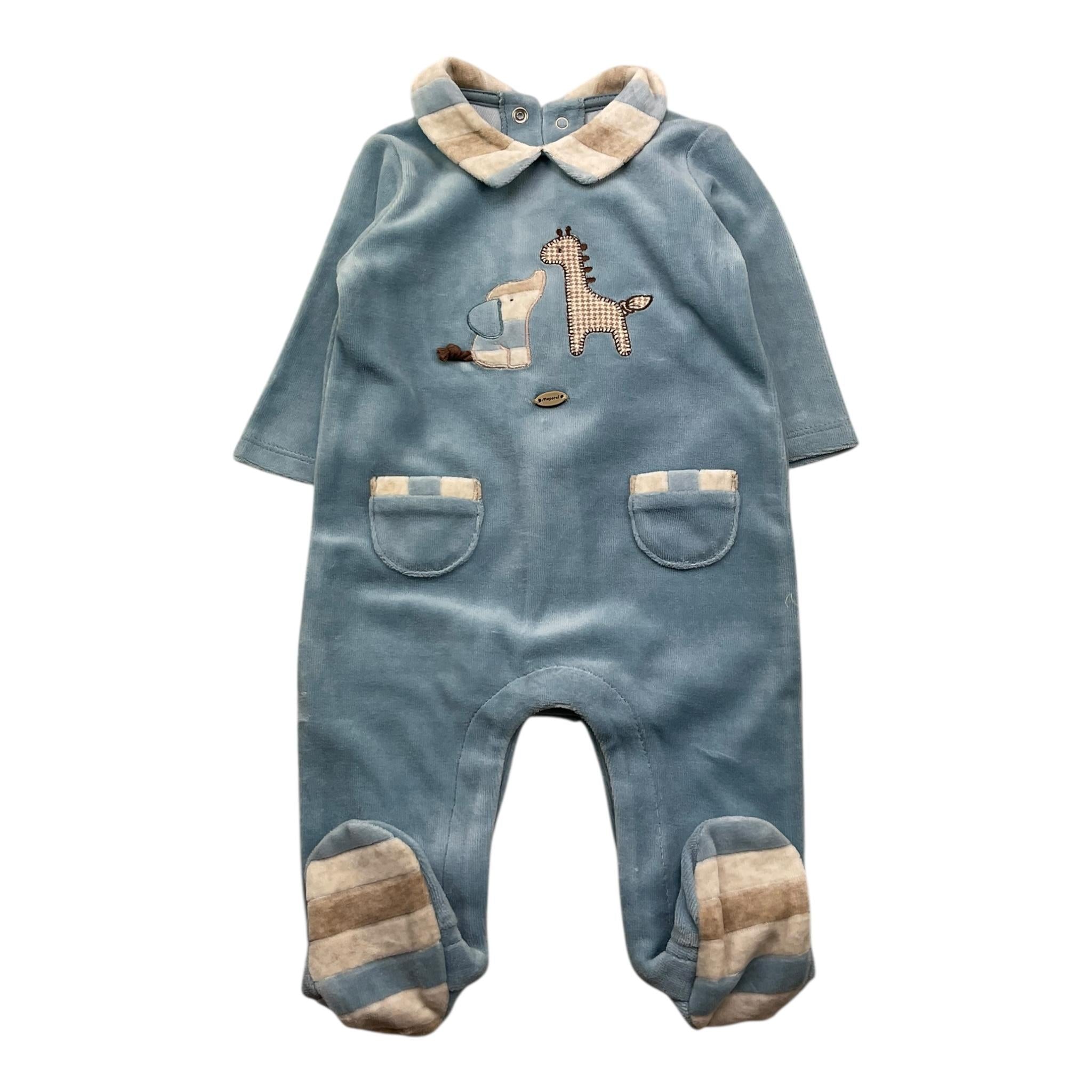 MAYORAL tutina manica lunga in ciniglia tinta unita Azzurro per Neonato 27933 AZZURRO MAYORAL 