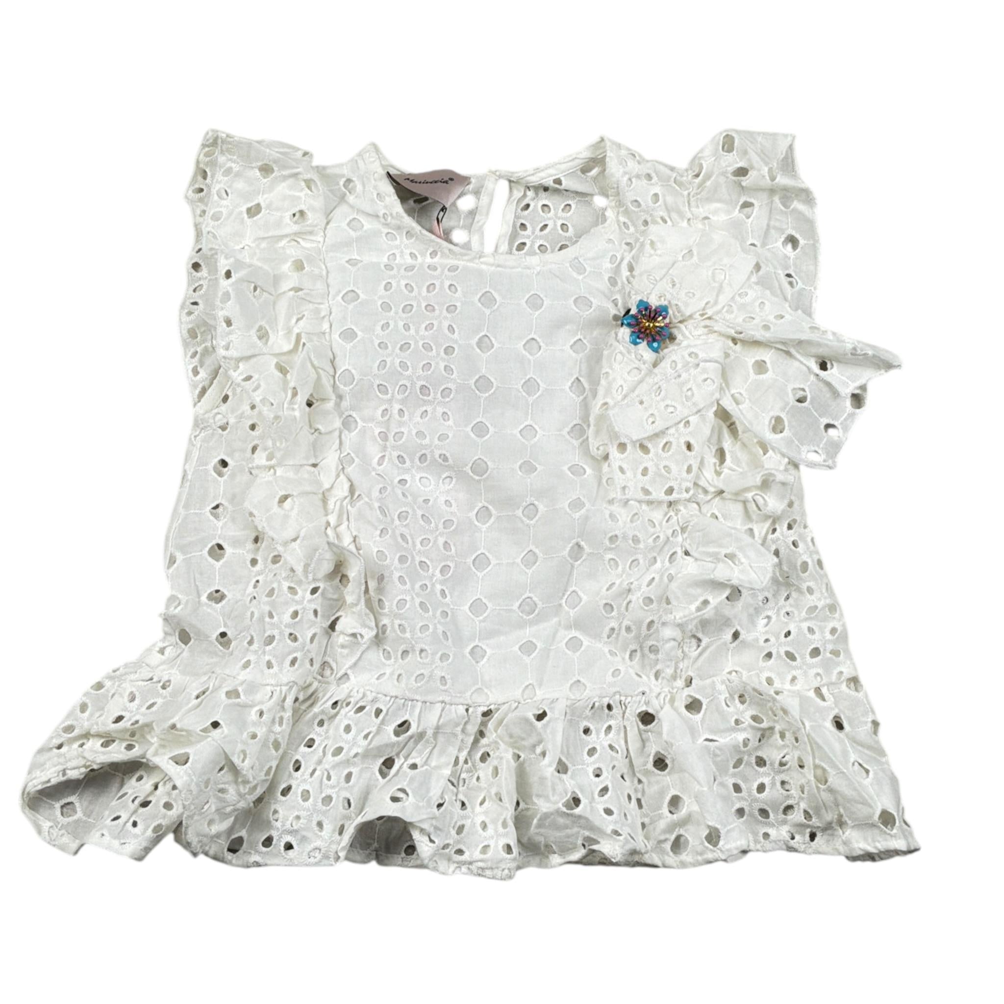 Mariuccia Top tinta unita Traforato Bianco per Bambina MBSS23C751 BIANCO MARIUCCIA 
