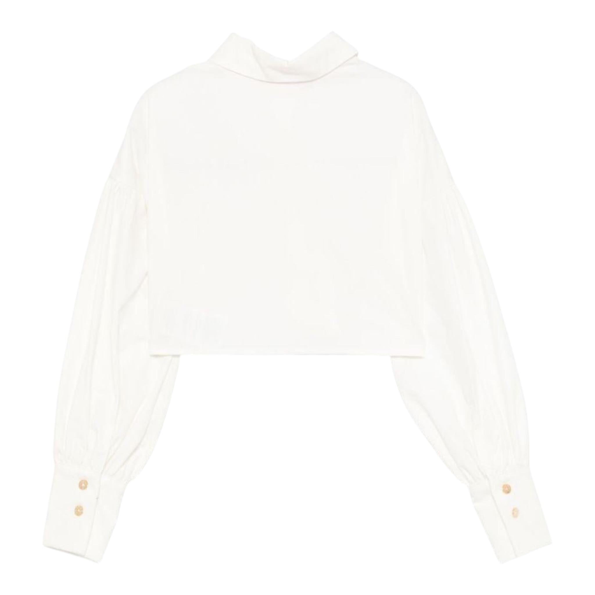 Elisabetta Franchi Camicia Manica Lunga Tinta Unita con Ricami per Bambina EFCA263X PANNA ELISABETTA FRANCHI 