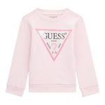 GUESS felpa chiusa girocollo tinta unita con logo Rosa per Neonata K4YQ10KA6R3X ROSA GUESS 