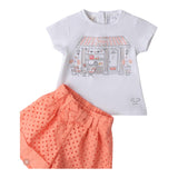 Minibanda Completo 2 Pezzi T-Shirt-Short  per Bambina 0B351X BIANCO/SALMONE MINIBANDA 
