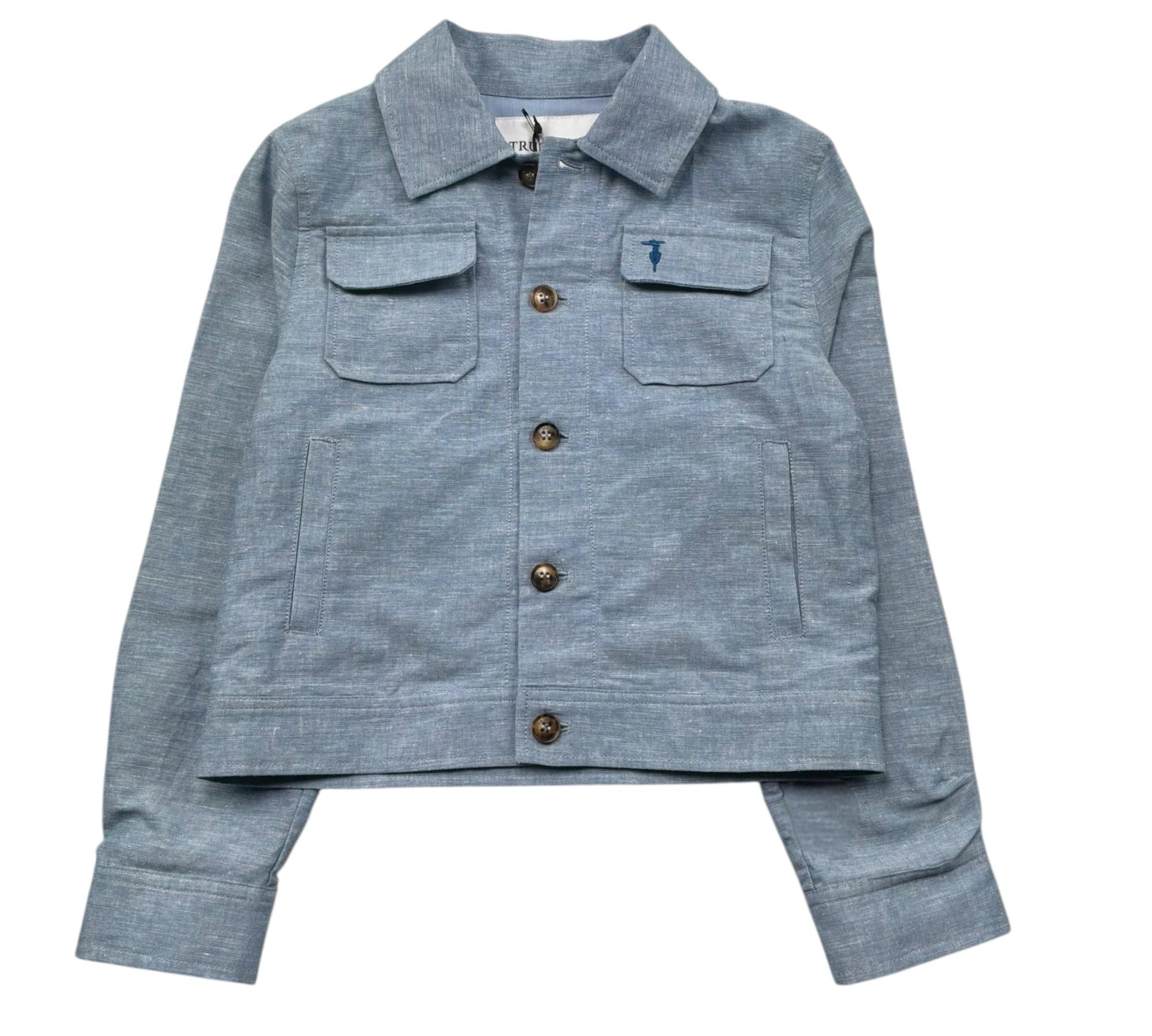Trussardi Giacca Tinta Unita con Tasche per Bambino TBP26061GC AZZURRO TRUSSARDI 