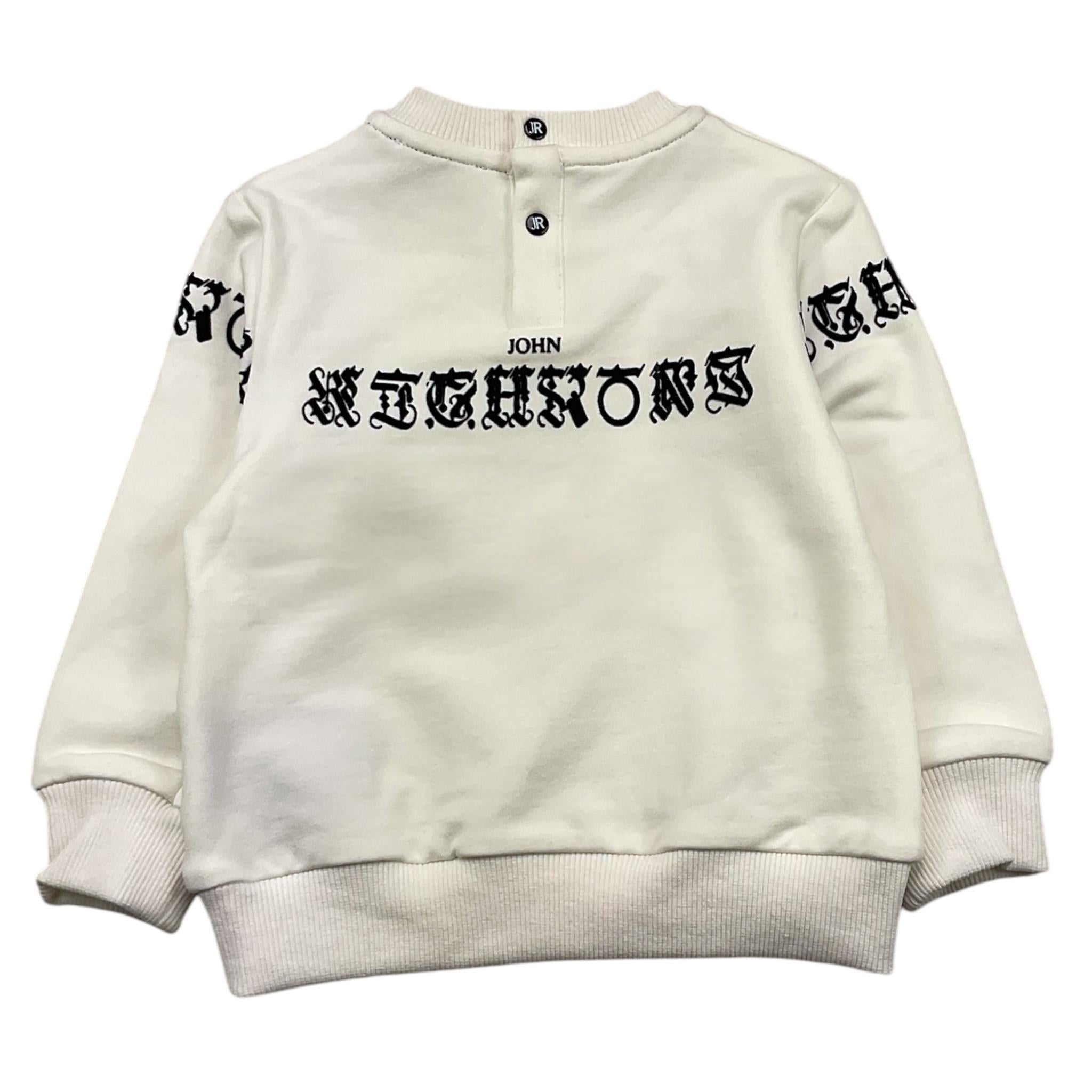 JOHN RICHMOND felpa chiusa girocollo tinta unita con stampa in contrasto Panna per Neonato RIA25101FE PANNA JOHN RICHMOND 