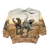 Molo Sweatshirt geschlossen Rundhals Dinosaurier-Print Beige für Neugeborene