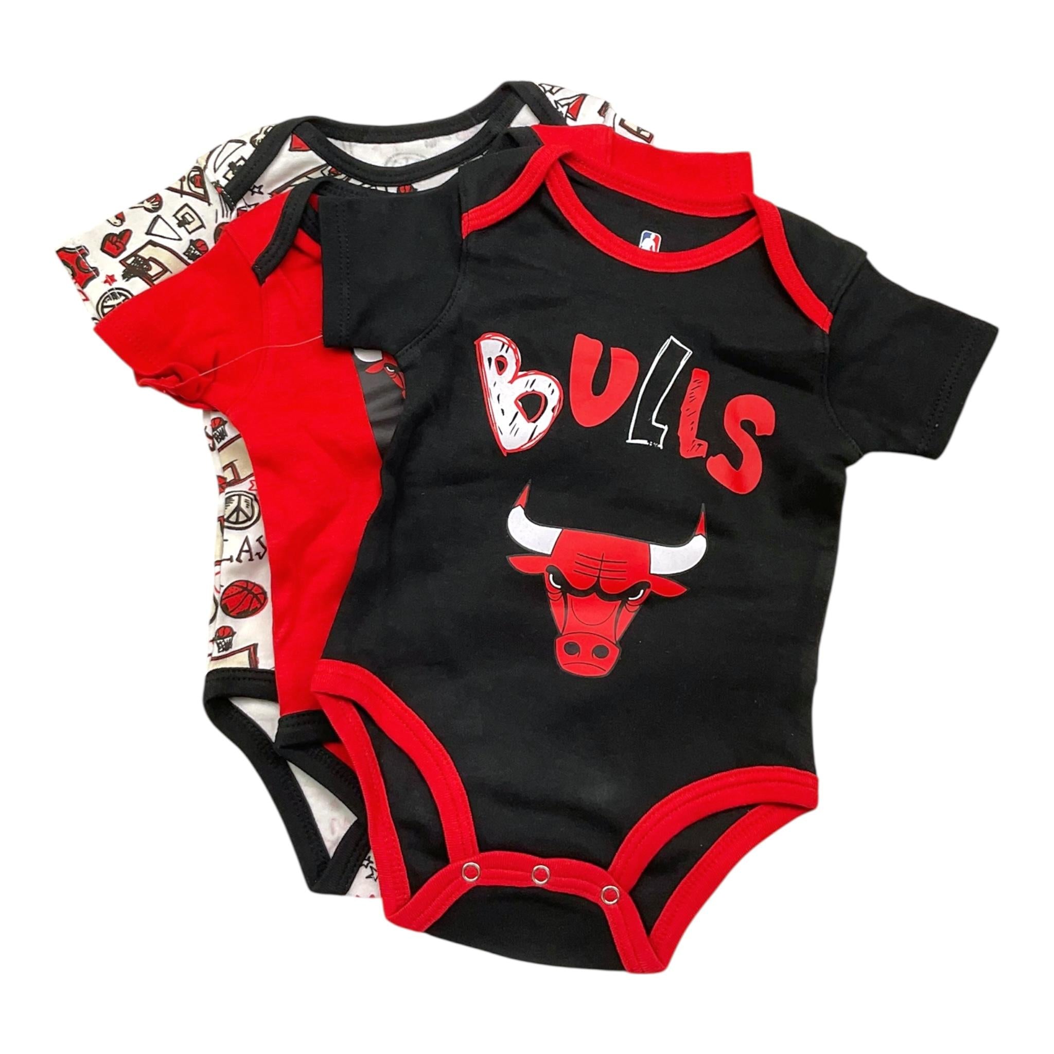NBA set 3 body multicolor con stampa Nero per Neonato 1761055 NERO NBA 