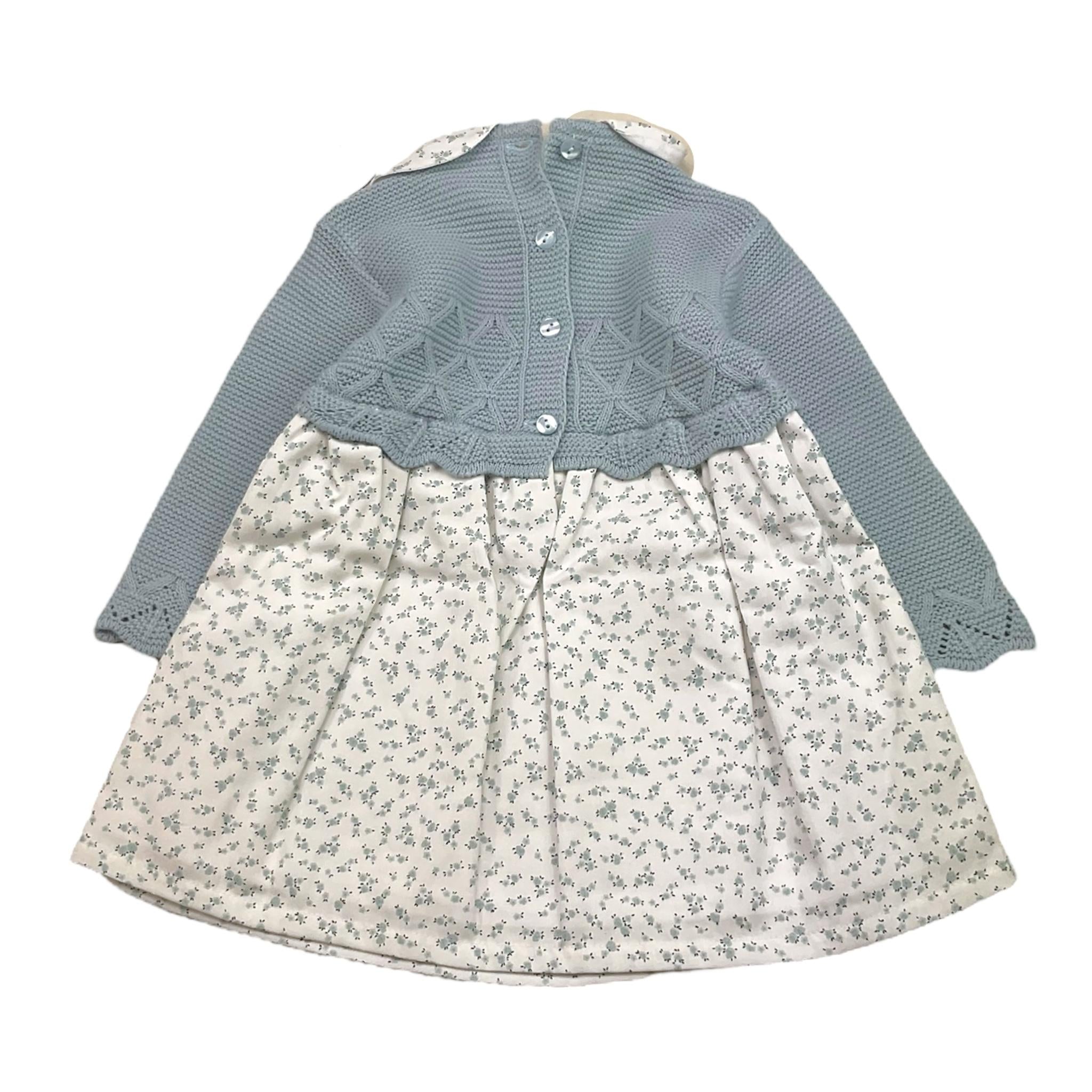 BABIDU set abito-cappello tinta unita con fantasia fiori Azzurro per Neonata 90760 AZZURRO BABIDU 