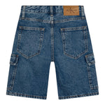 Calvin Klein Bermuda In Denim Tinta Uinita con Tasconi Blu per Bambino IB0IB02430X BLU CALVIN KLEIN 