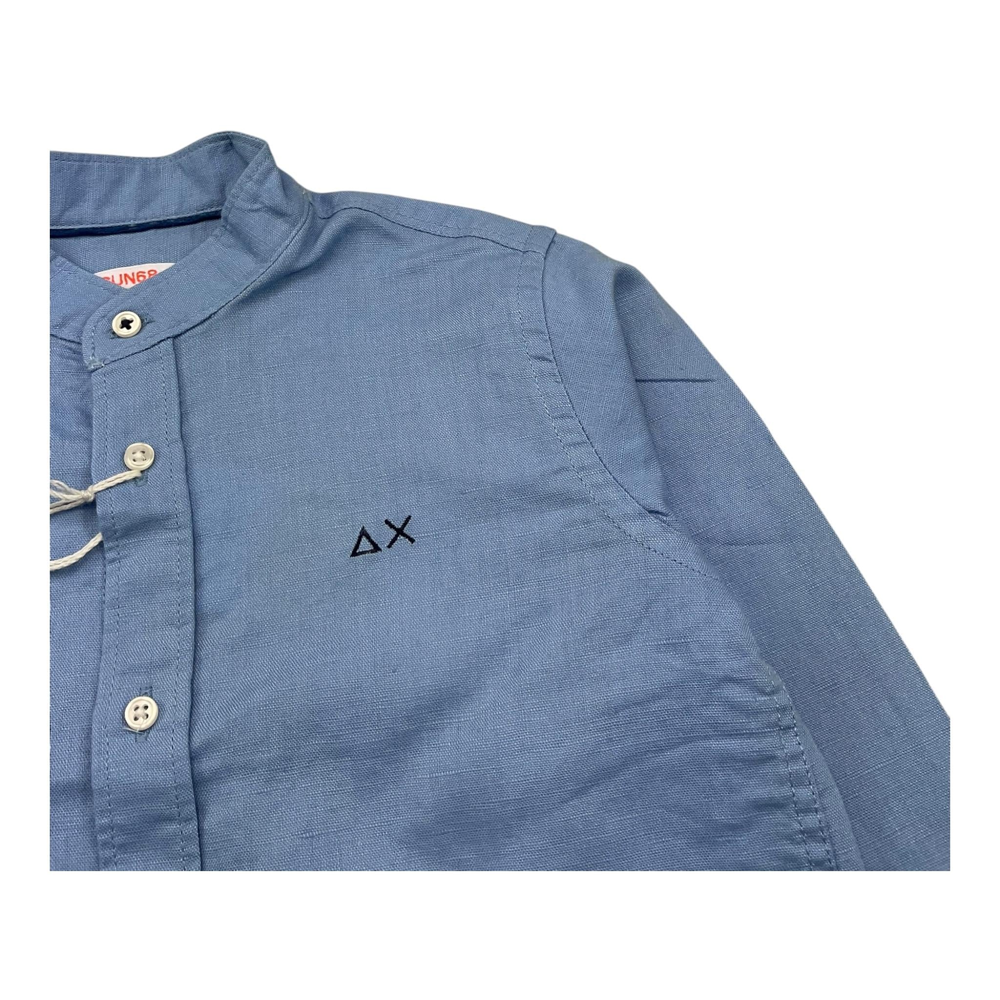 Sun68 Camicia Manica Lunga Tinta Unita per Neonato S35306 AZZURRO SUN68 