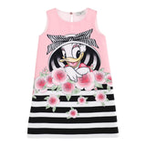 Monnalisa Abito Giromanica Tinta Unita con Stampa per Bambina 117928 ROSA MONNALISA 