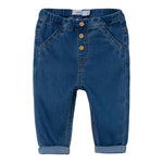 NAME.IT jeans morbido tinta unita con elastico in vita Blu per Neonato 13224499 BLU NAME.IT 