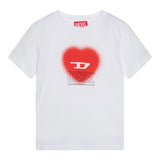 Diesel T-Shirt Girocollo Tinta Unita con Logo per Bambino J02233 BIANCO DIESEL 