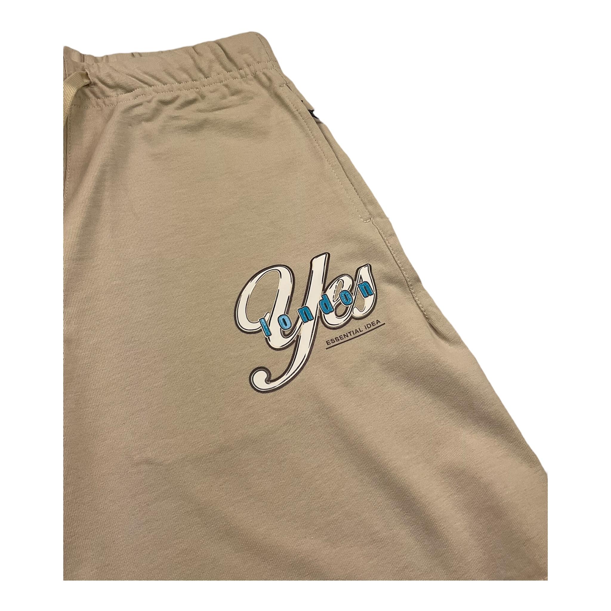 Yes London Bermuda Tinta Unita con Logo per Bambino JR7042 BEIGE YES LONDON 