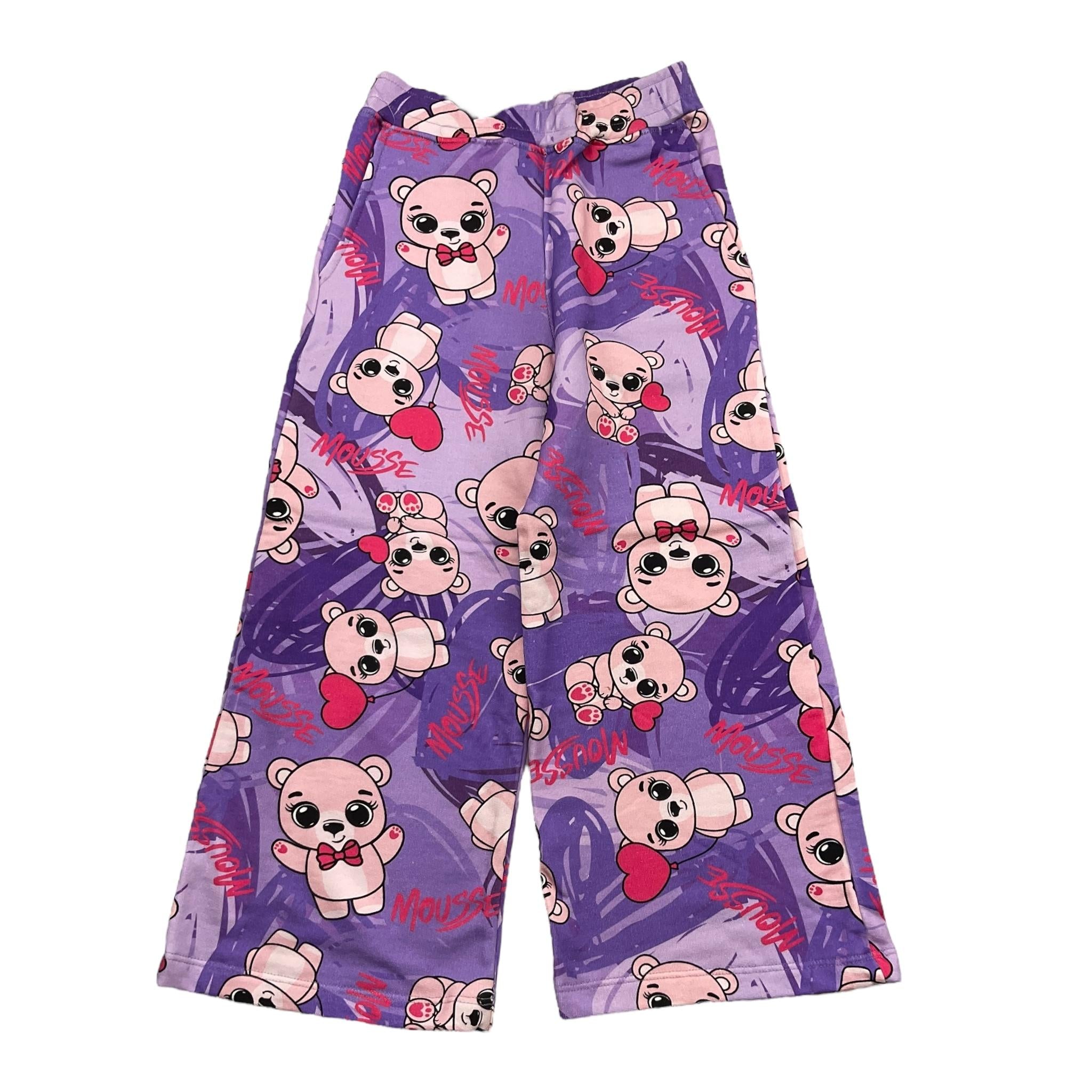 MOUSSE pantalone tinta unita con stampa orsi Viola per Bambina PNTA VIOLA MOUSSE 