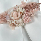 Amaya Abito Mezza Manica tinta unita con Tulle Bianco per Bambina 591014 BIANCO AMAYA 