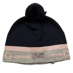 DOLCE & GABBANA cappello tinta unita con pon pon e stampa logo Blu per Bambina LB5126 BLU DOLCE & GABBANA 