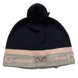 DOLCE & GABBANA cappello tinta unita con pon pon e stampa logo Blu per Bambina LB5126 BLU DOLCE & GABBANA 