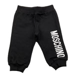 MOSCHINO pantalone tuta tinta unita con stampa logo Nero per Neonato MUP058 NERO MOSCHINO 