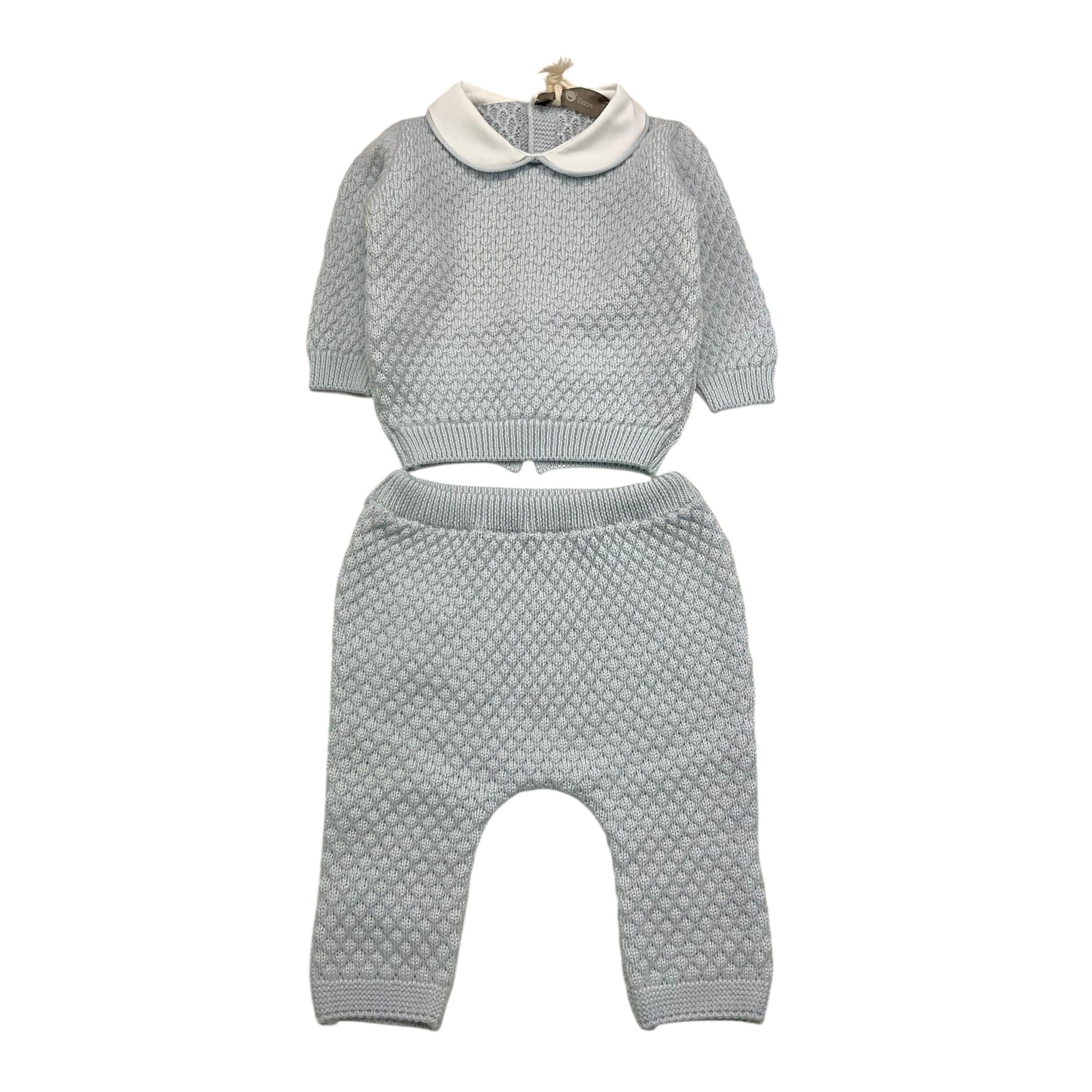 LITTLE BEAR completo 2 pezzi maglia-ghettina tinta unita Azzurro per Neonato 9102XM AZZURRO LITTLE BEAR 