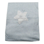 Barcellino Coperta Tinta Unita con Fantasia A Righe per Neonato 120809 AZZURRO BARCELLINO 