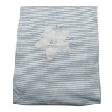 Barcellino Coperta Tinta Unita con Fantasia A Righe per Neonato 120809 AZZURRO BARCELLINO 