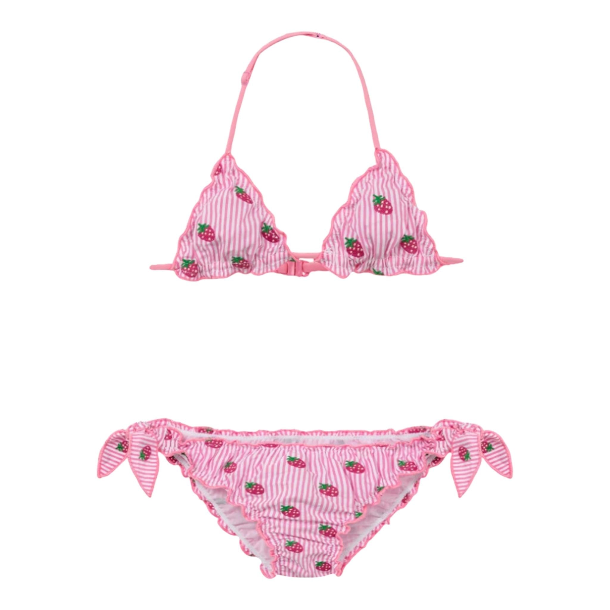Saint Barth Costume 2 Pezzi Triangolo-Slip Tinta Unita Fantasia  per Bambina CRIS003 BIANCO/ROSA SAINT BARTH 