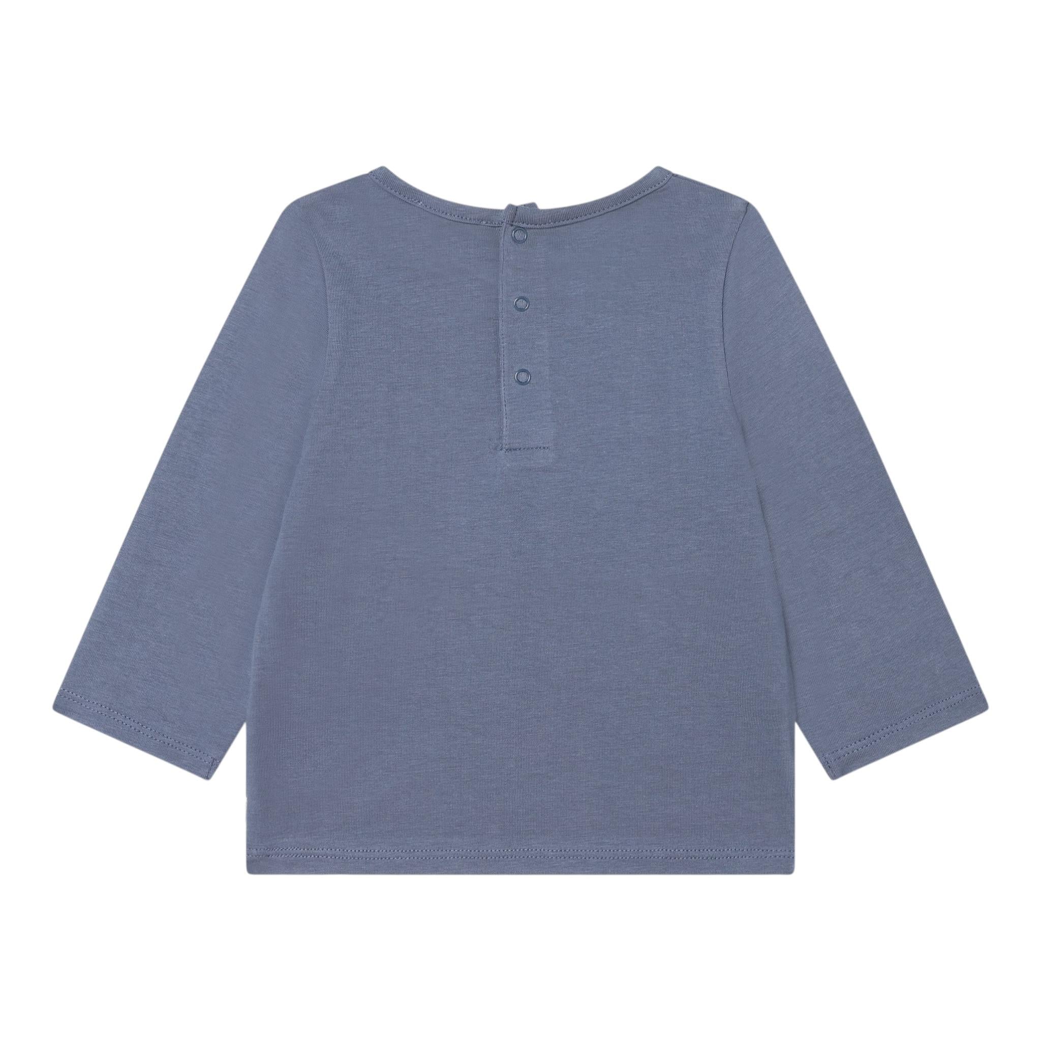 CARRE'MENT BEAU shirt girocollo tinta unita con stampa in contrasto Blu per Neonato Y05296 BLU CARRE'MENT BEAU 